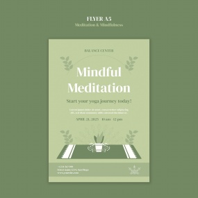 极简风格瑜伽主题传单A5模板